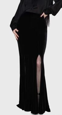 New Killstar Void Viper Velvet Maxi Skirt Black Plus Size 4XL NWT